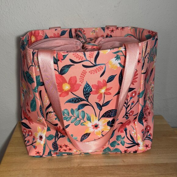 Vera Bradley Drawstring Family Tote in Paradise Bright Coral NWT - Picture 2 of 12